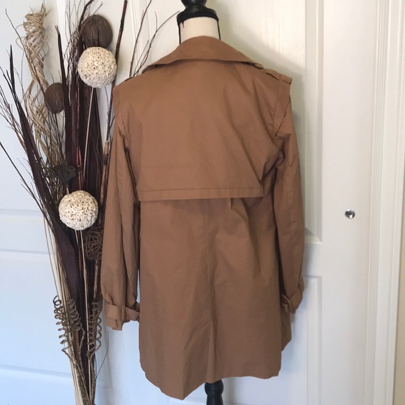 F21 Trench Coat Jacket Faux Fur Collar - Picture 4 of 8